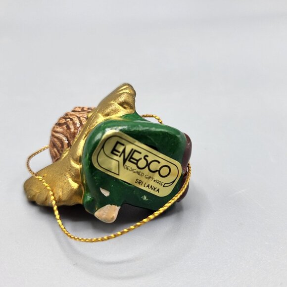 Vintage Enesco Ceramic Mini Angels Cherubs Christmas Ornaments Set Of 3 Hanging - Picture 4 of 11